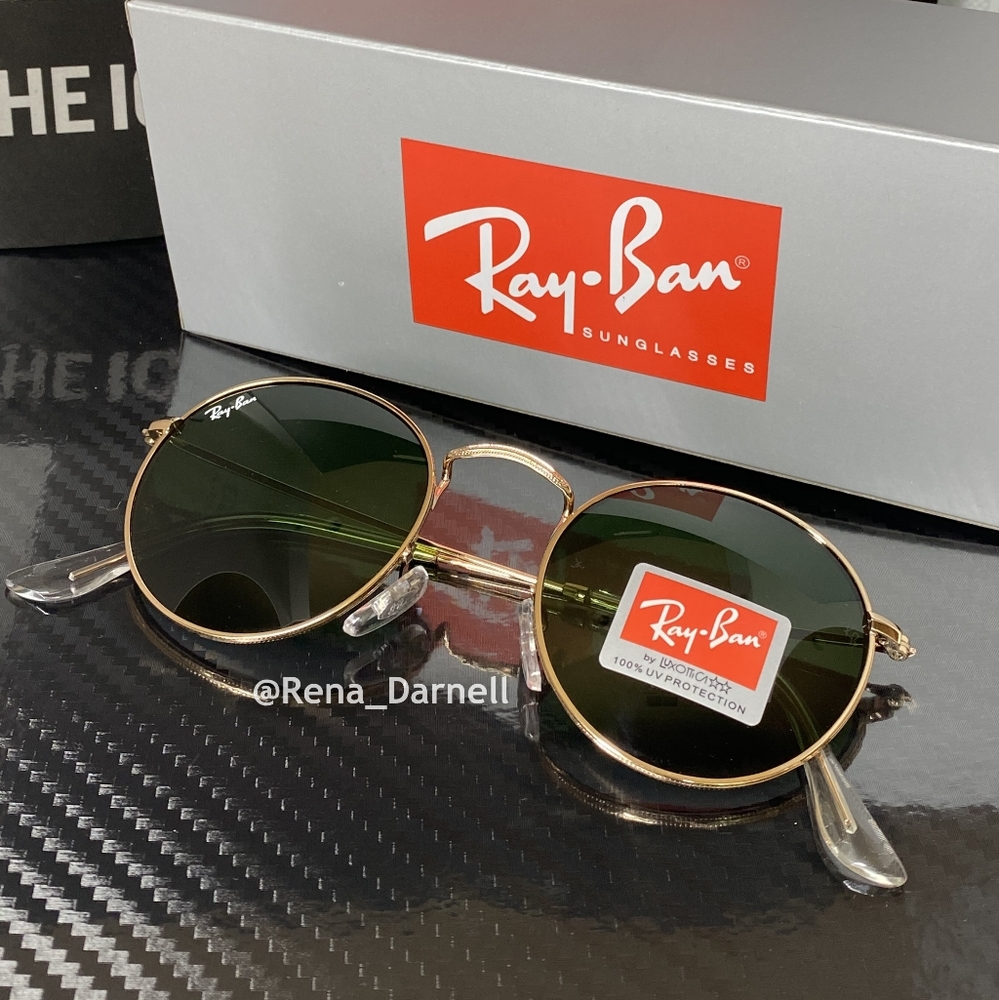 RayBan Round Metal RB3447 Green Lens New - Picture 2 of 14